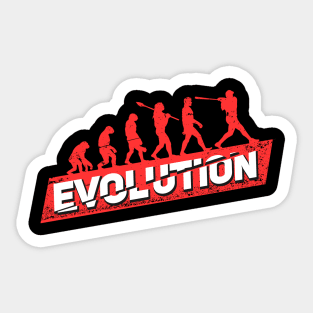 Baseball Evolution Softball Player Fan Gift Sticker